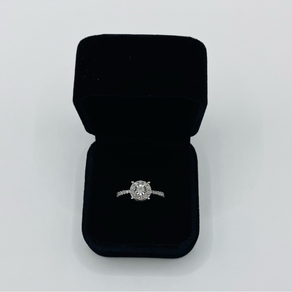 Jewelry - 0.50 CT Natural Diamond Round Ring 925 Sterling Silver Size 7